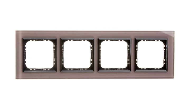 SONATA Ramka poczwórna szare szkło / czarny R-4RGC/41/25