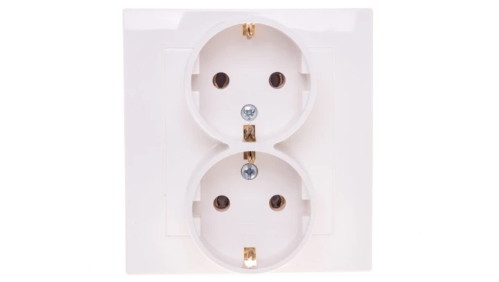 AS Gniazdo podwójne z/u Schuko ecru GP-2GS/27