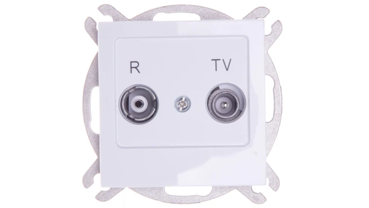 AS Gniazdo antenowe RTV przelotowe 10dB białe GPA-10GP/m/00