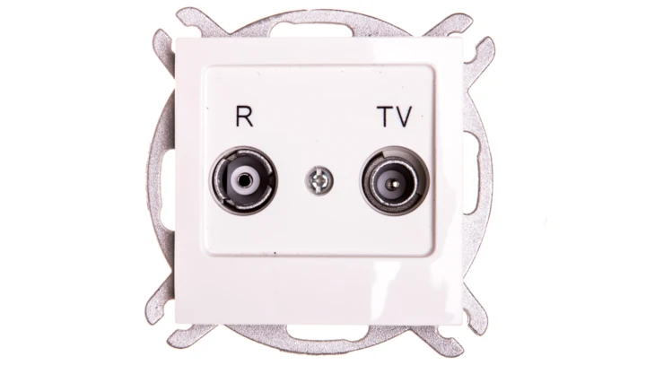 AS Gniazdo antenowe RTV przelotowe 10dB ecru GPA-10GP/m/27