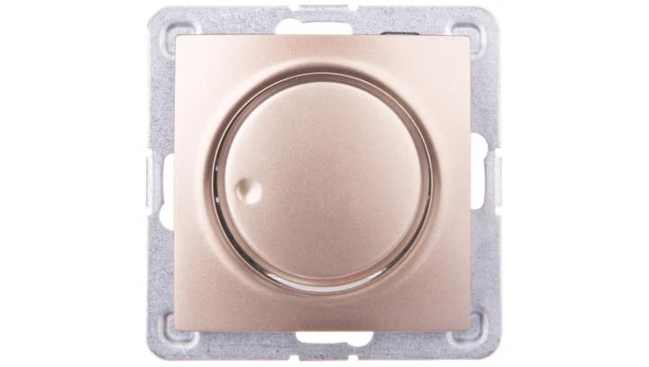 IMPRESJA Ściemniacz przyciskowo-obrotowy /żarowy i halogenowy/ złoty metalik ŁP-8Y/m/28