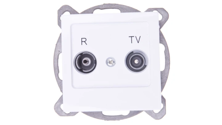 AS Gniazdo antenowe RTV przelotowe 14dB białe GPA-14GP/m/00