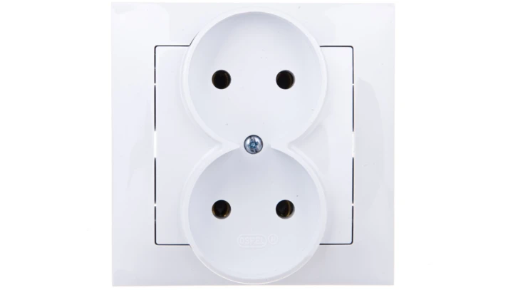 IMPRESJA Gniazdo podwójne b/u białe GP-2Y/00