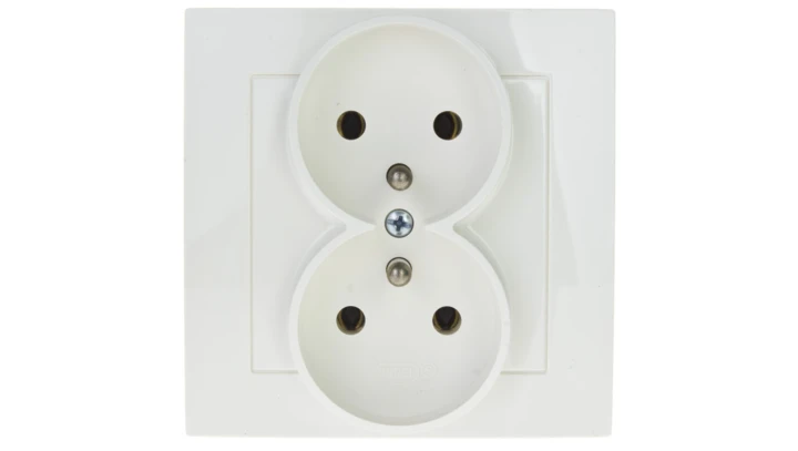 AS Gniazdo podwójne z/u ecru GP-2GZ/27