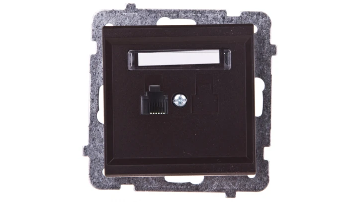 SONATA Gniazdo telefoniczne pojedyncze RJ11 czekoladowy metalik GPT-1R/m/40