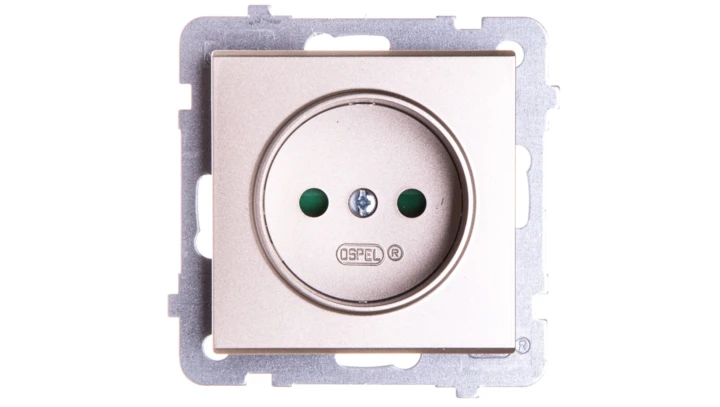 SONATA Gniazdo pojedyncze b/u z przesłonami szampański złoty GP-1RP/m/39