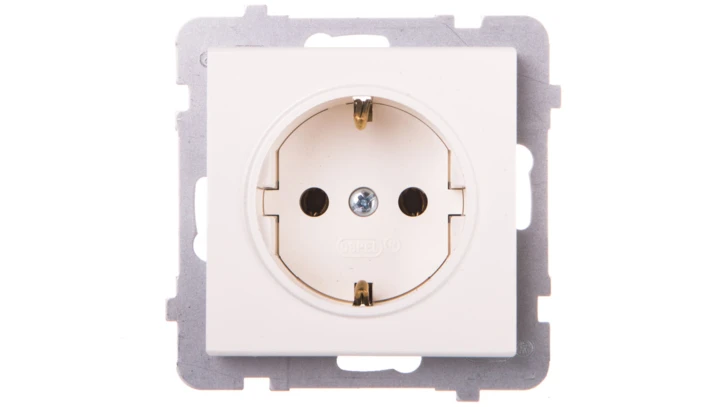 SONATA Gniazdo pojedyncze z/u Schuko ecru GP-1RS/m/27