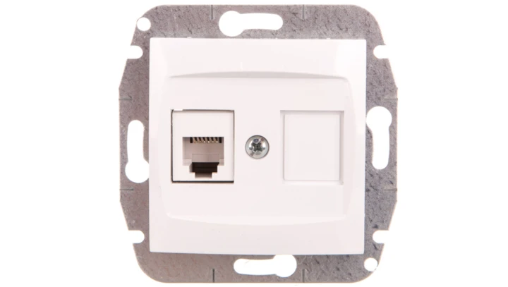 CARLA Gniazdo telefoniczne pojedyncze RJ11 białe 1750-10