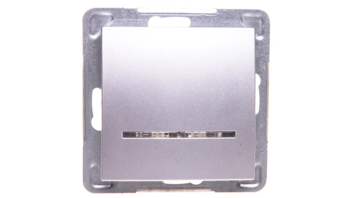 IMPRESJA Łącznik pojedynczy z podświetleniem srebrny ŁP-1YS/m/18