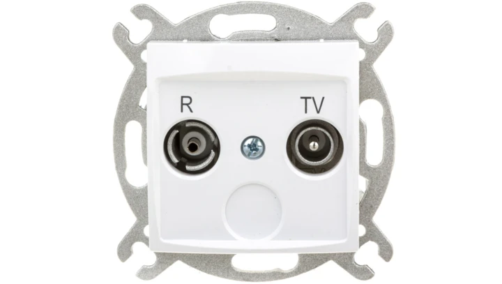 CARLA Gniazdo antenowe R-TV końcowe białe 1752-10