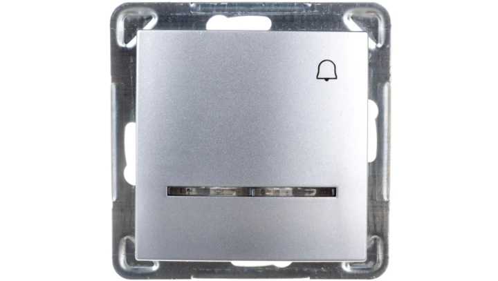 IMPRESJA Przycisk /dzwonek/ z podświetleniem srebrny ŁP-6YS/m/18