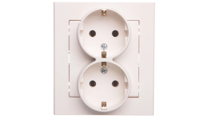 SONATA Gniazdo podwójne z/u Schuko ecru GP-2RS/27