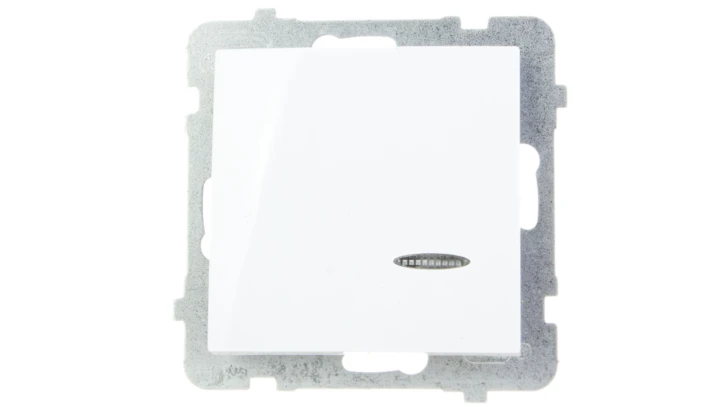 AS Łącznik pojedynczy z podświetleniem biały ŁP-1GS/m/00