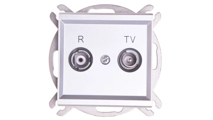 SONATA Gniazdo antenowe RTV zakończeniowe 10dB srebro mat GPA-10RPZ/m/38