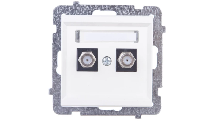 SONATA Gniazdo antenowe podwójne typu F ecru GPA-2RF/m/27