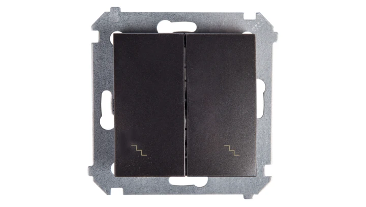 Simon 54 Łącznik schodowy podwójny z podświetleniem antracyt DW6/2L.01/48