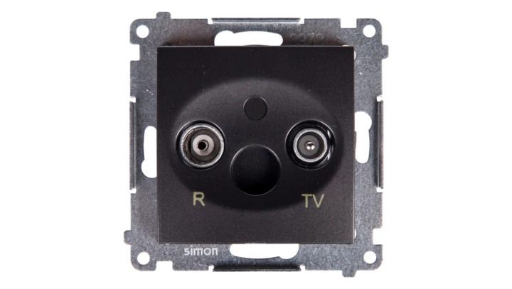 Simon 54 Gniazdo antenowe RD/TV przelotowe antracyt DAP10.01/48