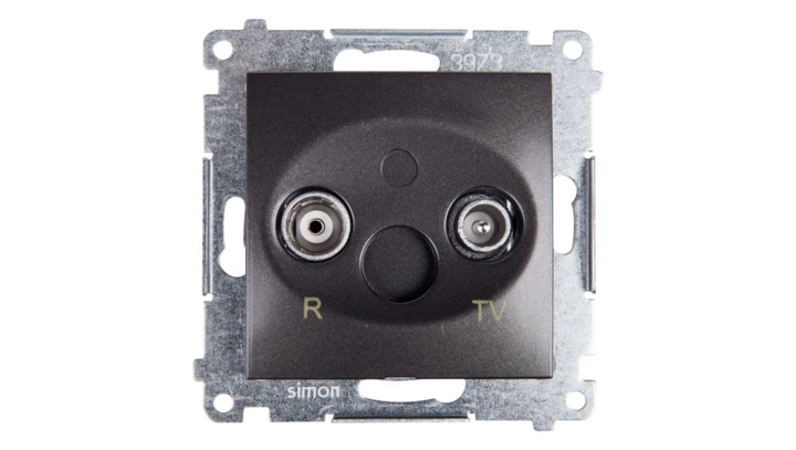 Simon 54 Gniazdo antenowe RD/TV końcowe antracyt DAZ.01/48