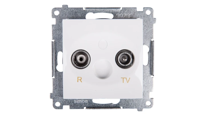 Simon 54 Gniazdo antenowe RD/TV przelotowe białe DAP10.01/11