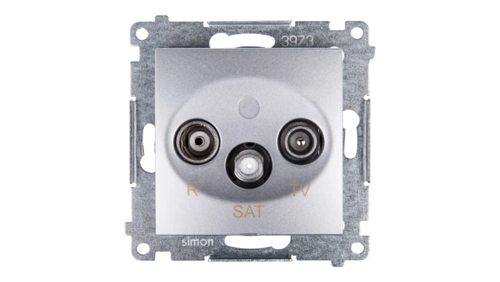 Simon 54 Gniazdo antenowe RD/TV/SAT końcowe srebrny mat DASK.01/43