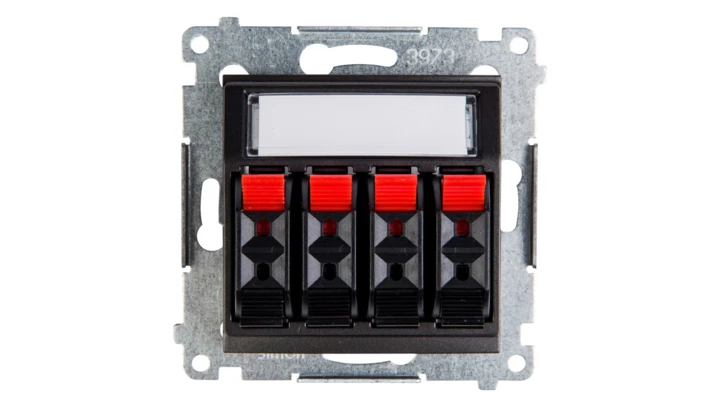 Simon 54 Gniazdo głośnikowe poczwórne antracyt DGL34.01/48