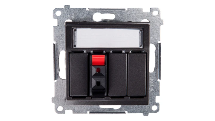 Simon 54 Gniazdo głośnikowe pojedyncze antracyt DGL31.01/48