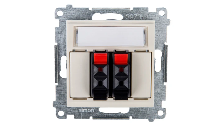 Simon 54 Gniazdo głośnikowe podwójne kremowe DGL32.01/41