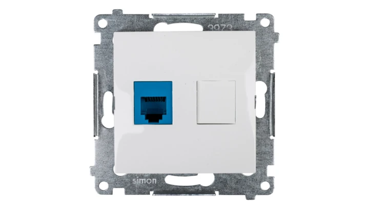 Simon 54 Gniazdo telefoniczne pojedyncze RJ12 białe DT1.01/11