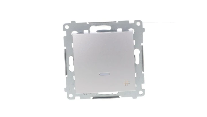 Simon 54 Łącznik krzyżowy z podświetleniem, szybkozłącza, srebrny mat IP20 DW7L.01/43