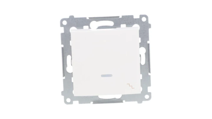 Simon 54 Łącznik schodowy z podświetleniem, szybkozłącza, biały IP20 DW6L.01/11