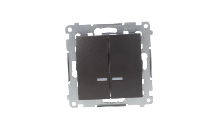 Simon 54 Łącznik bryzgoszczelny świecznikowy IP44 z podświetleniem, szybkozłącza, antracyt DW5BL.01/48