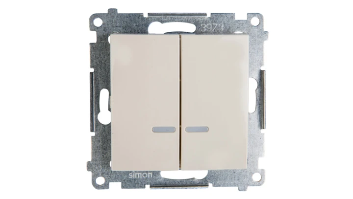 Simon 54 Łącznik świecznikowy z podświetleniem, szybkozłącza, kremowy DW5BL.01/41