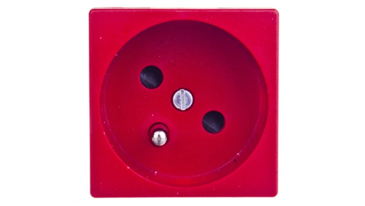 Simon Connect Gniazdo K45 pojedyncze z/u 16A IP20, szybkozłącza, czerwone K22/6