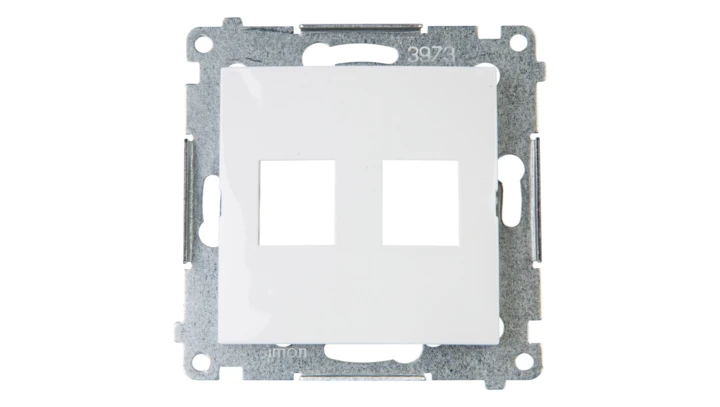 Simon 54 Pokrywa gniazda teleinformatycznego podwójnego 2xRJ Keystone płaska biała DKP2.01/11