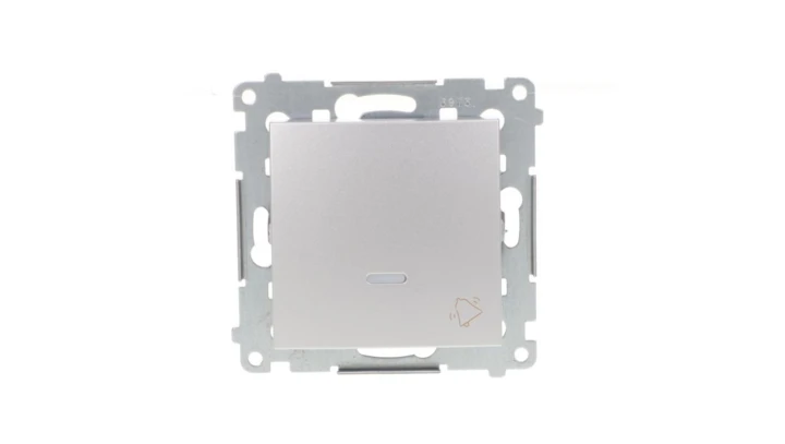 Simon 54 Przycisk /dzwonek/, szybkozłącza, srebrny mat DD1L.01/43