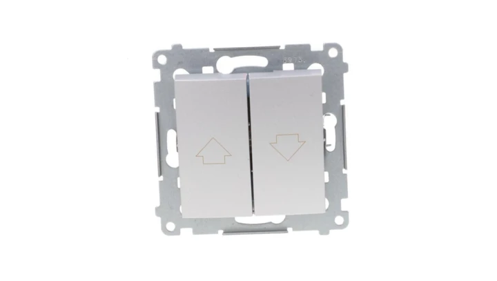 Simon 54 Przycisk żaluzjowy, szybkozłącza, srebrny mat DZP1.01/43