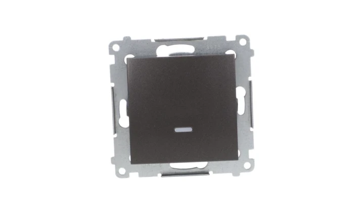 Simon 54 Przycisk pojedynczy zwierny z podświetleniem, szybkozłącza, antracyt DP1L.01/48