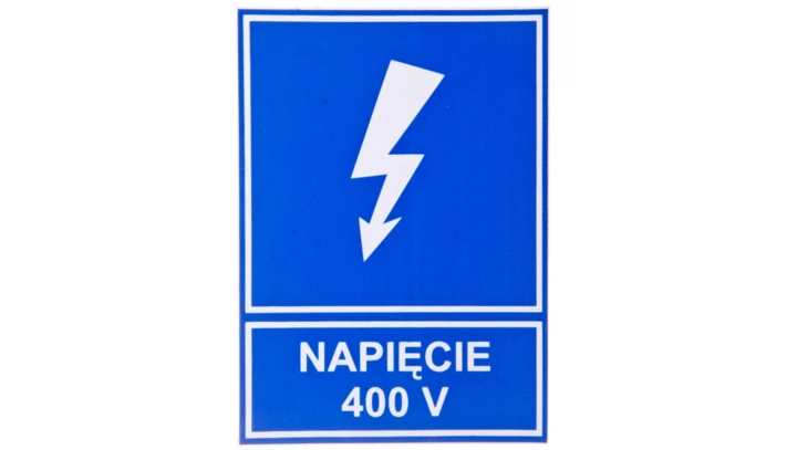 Tabliczka /znak informacyjny/ TZI 52X74S NAP.400V E04TZ-01041110900 /10szt./