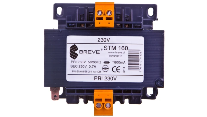 Transformator 1-fazowy separacyjny STM 160 230/230V 0,7A, Ta 40, 16252-9916