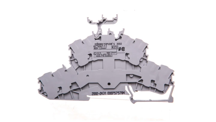 Złączka szynowa 2-pietrowa 4-przewodowa 2,5mm2 szara 2002-2431 TOPJOBS /50szt./