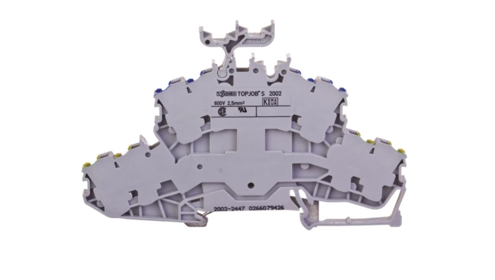 Złączka szynowa 2-pietrowa 4-przewodowa 2,5mm2 szara N/PE 2002-2447 TOPJOBS /50szt./