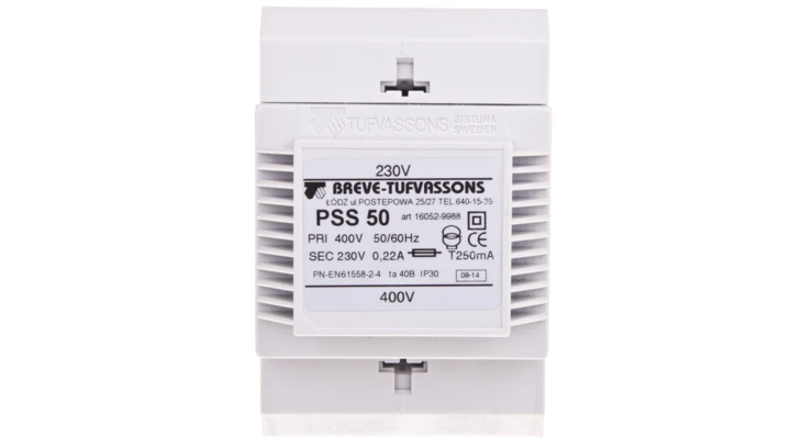 Transformator 1-fazowy modułowy separacyjny PSS 50 400/230V 0,22A, na szynę DIN, IP30, Ta 40, 16052-9988