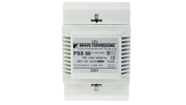Transformator 1-fazowy modułowy bezpieczeństwa PSS 50 230/ 12V 4,0A, na szynę DIN, IP30, Ta 40, 16012-9981