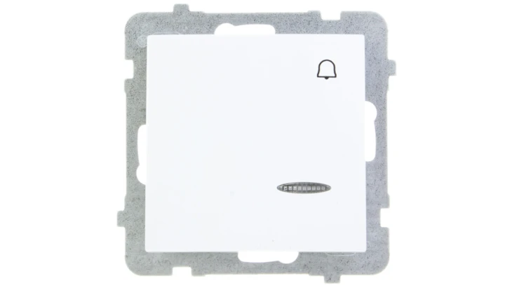 AS Przycisk /dzwonek/ z podświetleniem biały ŁP-6GS/m/00