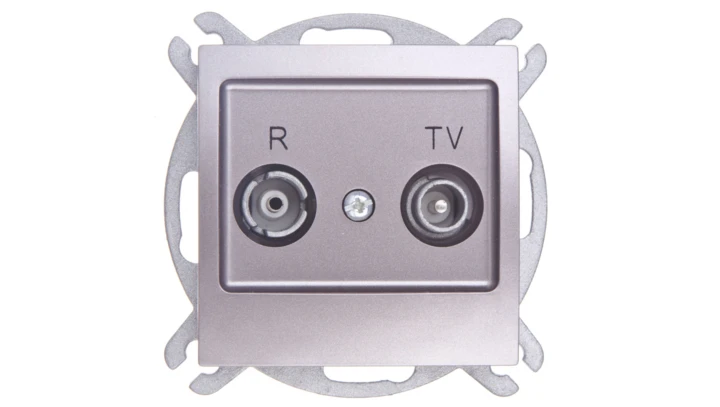 IMPRESJA Gniazdo antenowe RTV przelotowe 14dB tytan GPA-14YP/m/23