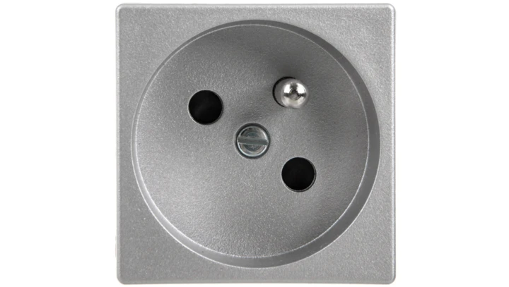 Simon Connect Gniazdo K45 pojeyńcze z/u 16A IP20, szybkozłącza, anodyzowane aluminium K22/8