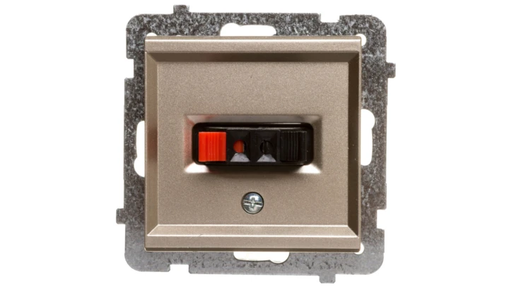 SONATA Gniazdo głośnikowe pojedyncze szampański złoty GG-1R/m/39