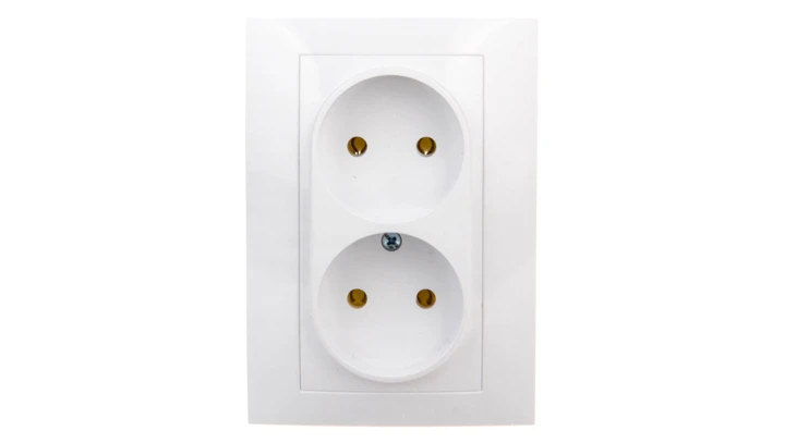 CARLA Gniazdo podwójne b/u białe 1741-00