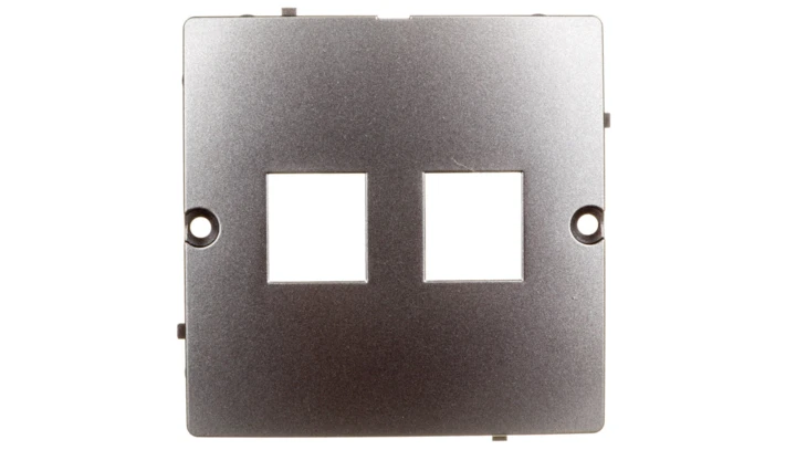 Simon Basic Pokrywa gniazda teleinformatycznego 2xRJ Keystone płaska stal inox BMGK1P/21