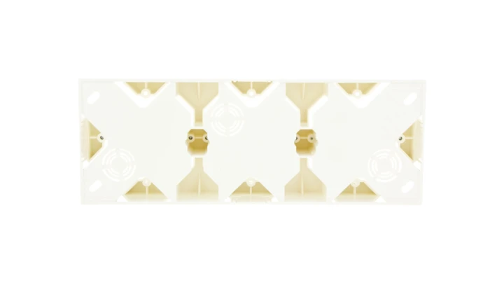 AS Puszka natynkowa potrójna ecru PNP-3G/27